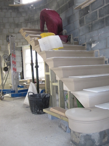 installing the stone steps